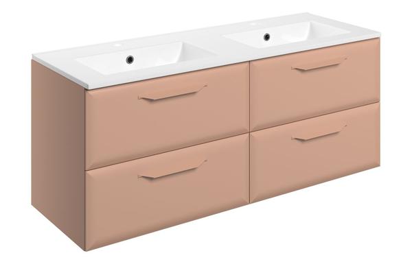 Stafford 1210mm Wall Hung 4 Drawer Basin Unit w/2TH Basin - Matt Apricot